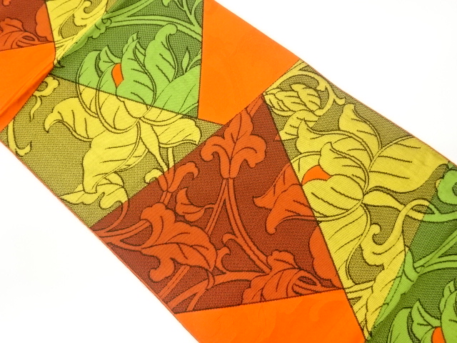 切り嵌め風花唐草模様織出し名古屋帯